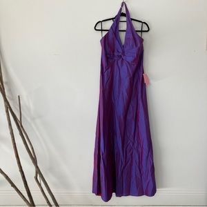 SOLD ❌Vintage Prom Halter Aline Maxi Full length Dress Iridescent purple